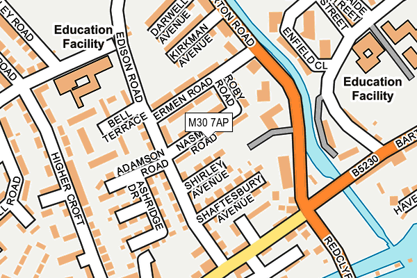 M30 7AP map - OS OpenMap – Local (Ordnance Survey)