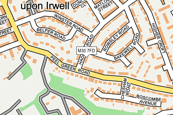 M30 7FD map - OS OpenMap – Local (Ordnance Survey)