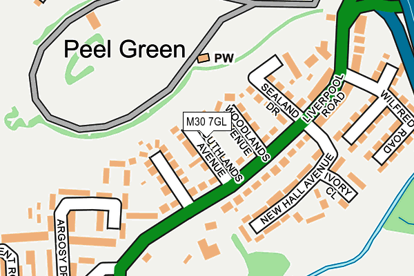 M30 7GL map - OS OpenMap – Local (Ordnance Survey)