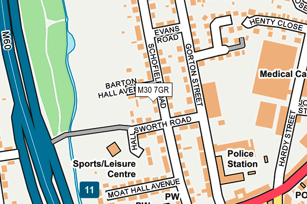 M30 7GR map - OS OpenMap – Local (Ordnance Survey)