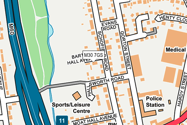 M30 7GS map - OS OpenMap – Local (Ordnance Survey)