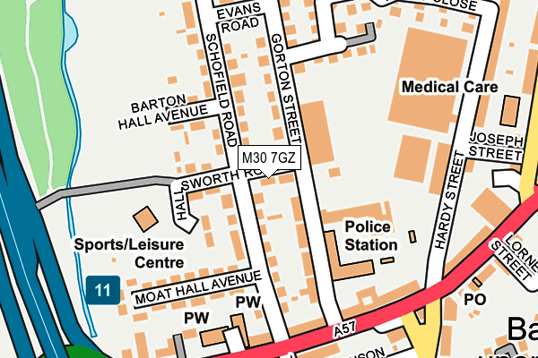 M30 7GZ map - OS OpenMap – Local (Ordnance Survey)