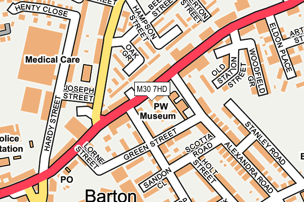 M30 7HD map - OS OpenMap – Local (Ordnance Survey)