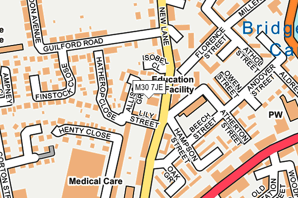 M30 7JE map - OS OpenMap – Local (Ordnance Survey)