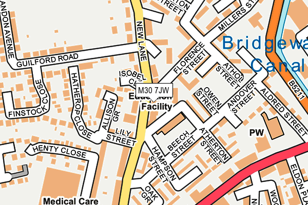 M30 7JW map - OS OpenMap – Local (Ordnance Survey)