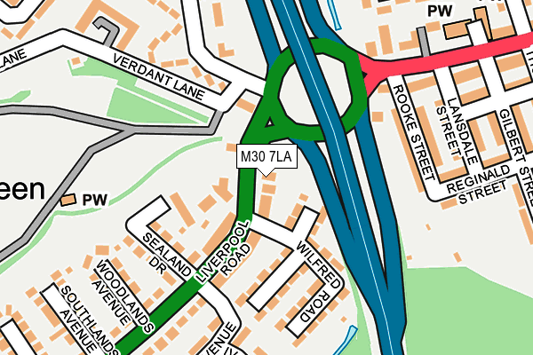 M30 7LA map - OS OpenMap – Local (Ordnance Survey)