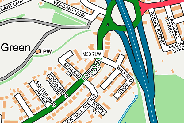 M30 7LW map - OS OpenMap – Local (Ordnance Survey)