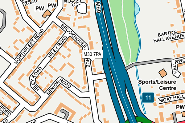 M30 7PA map - OS OpenMap – Local (Ordnance Survey)