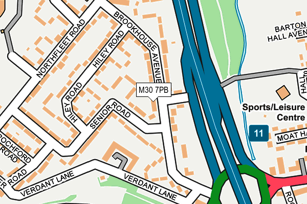 M30 7PB map - OS OpenMap – Local (Ordnance Survey)