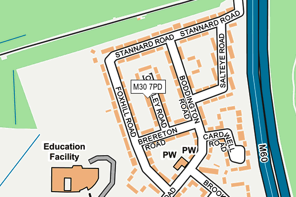 M30 7PD map - OS OpenMap – Local (Ordnance Survey)