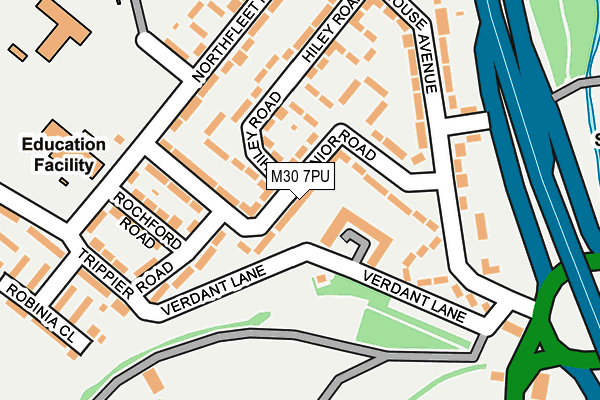 M30 7PU map - OS OpenMap – Local (Ordnance Survey)