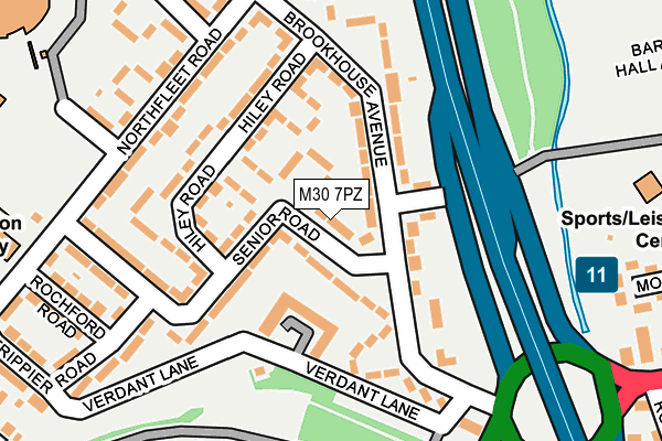 M30 7PZ map - OS OpenMap – Local (Ordnance Survey)