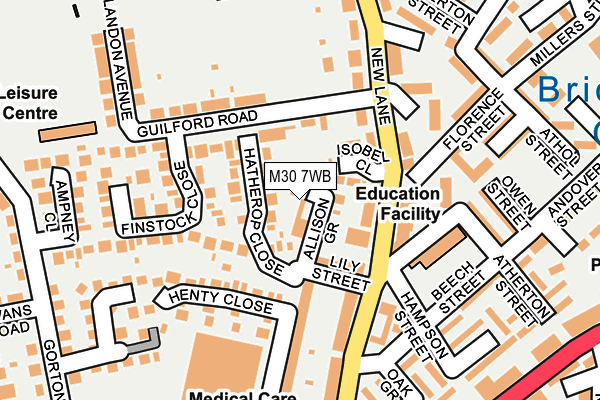 M30 7WB map - OS OpenMap – Local (Ordnance Survey)