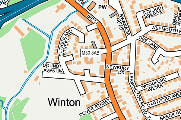 M30 8AB map - OS OpenMap – Local (Ordnance Survey)