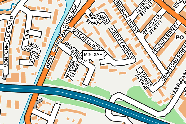 M30 8AE map - OS OpenMap – Local (Ordnance Survey)