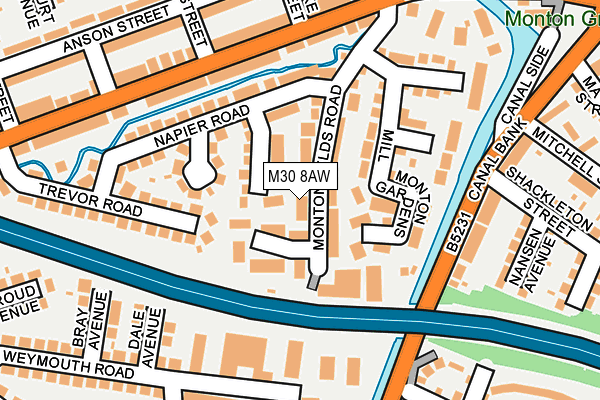 M30 8AW map - OS OpenMap – Local (Ordnance Survey)