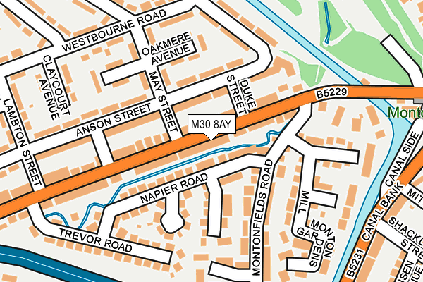 M30 8AY map - OS OpenMap – Local (Ordnance Survey)