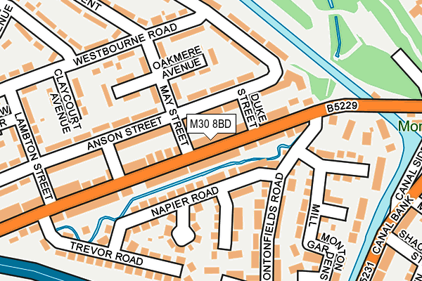 M30 8BD map - OS OpenMap – Local (Ordnance Survey)