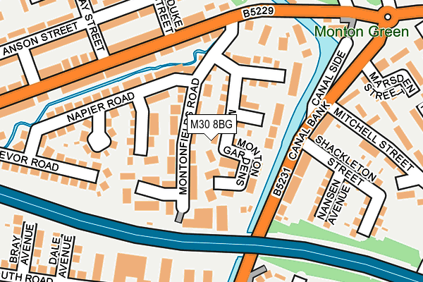 M30 8BG map - OS OpenMap – Local (Ordnance Survey)