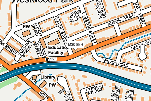 M30 8BH map - OS OpenMap – Local (Ordnance Survey)