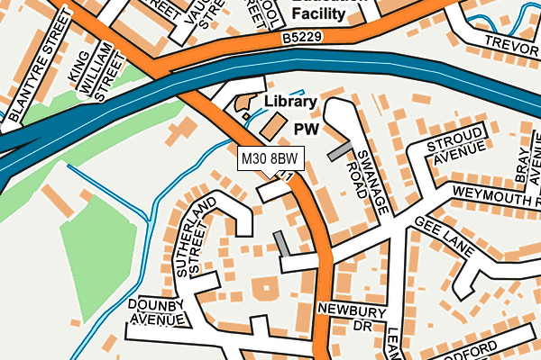 M30 8BW map - OS OpenMap – Local (Ordnance Survey)