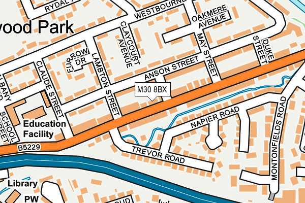 M30 8BX map - OS OpenMap – Local (Ordnance Survey)