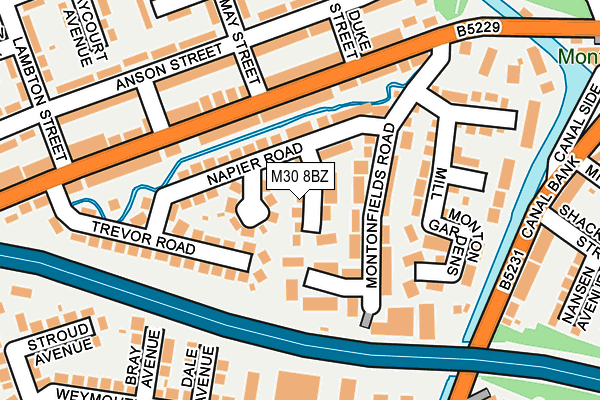 M30 8BZ map - OS OpenMap – Local (Ordnance Survey)