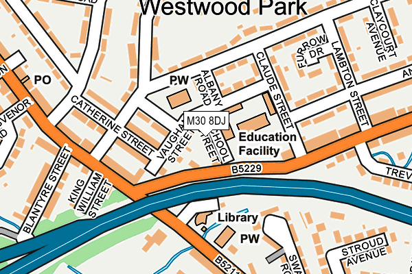 M30 8DJ map - OS OpenMap – Local (Ordnance Survey)