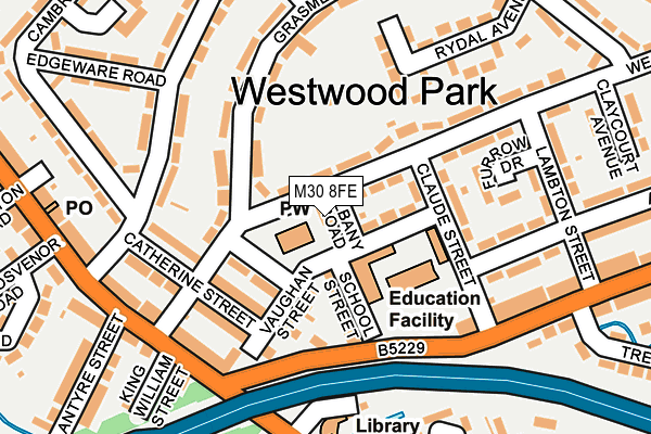 M30 8FE map - OS OpenMap – Local (Ordnance Survey)