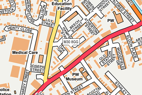 M30 8GG map - OS OpenMap – Local (Ordnance Survey)