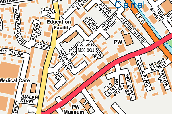 M30 8GJ map - OS OpenMap – Local (Ordnance Survey)