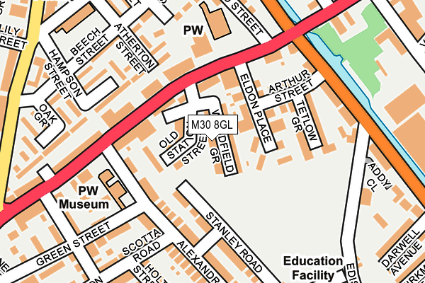 M30 8GL map - OS OpenMap – Local (Ordnance Survey)