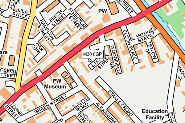 M30 8GP map - OS OpenMap – Local (Ordnance Survey)