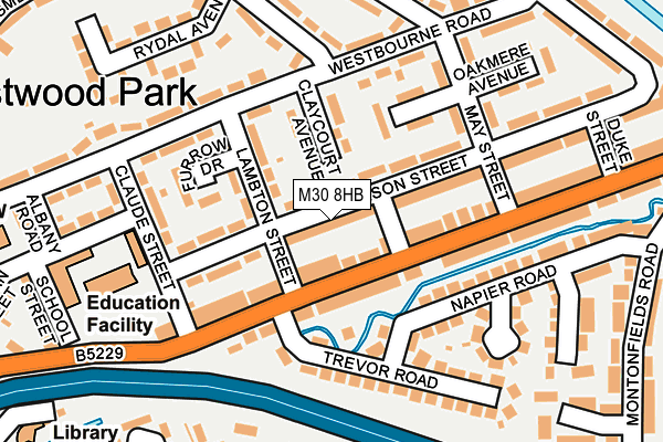 M30 8HB map - OS OpenMap – Local (Ordnance Survey)