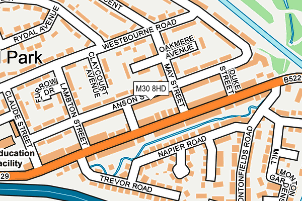 M30 8HD map - OS OpenMap – Local (Ordnance Survey)