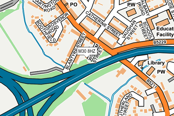 M30 8HZ map - OS OpenMap – Local (Ordnance Survey)