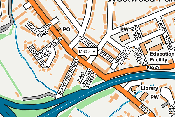 M30 8JA map - OS OpenMap – Local (Ordnance Survey)