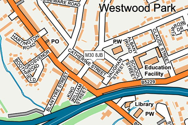 M30 8JB map - OS OpenMap – Local (Ordnance Survey)