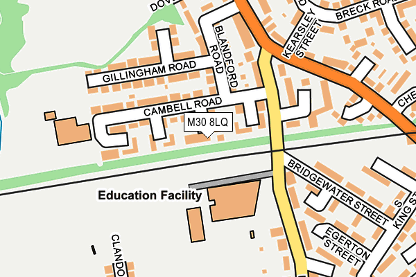 M30 8LQ map - OS OpenMap – Local (Ordnance Survey)