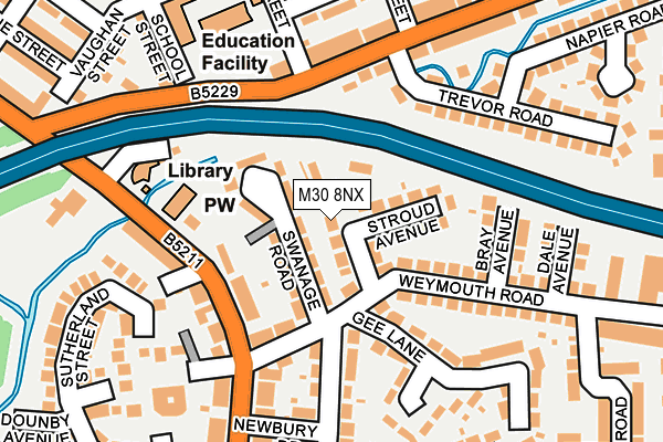 M30 8NX map - OS OpenMap – Local (Ordnance Survey)