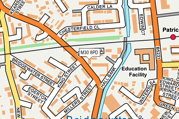 M30 8PD map - OS OpenMap – Local (Ordnance Survey)