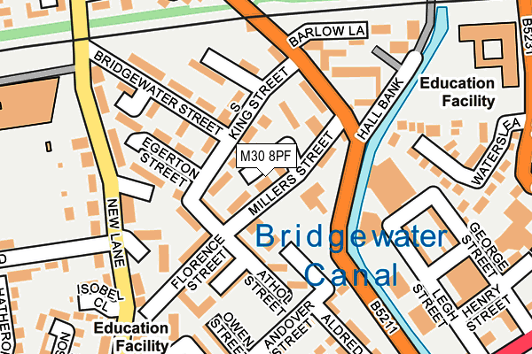 M30 8PF map - OS OpenMap – Local (Ordnance Survey)