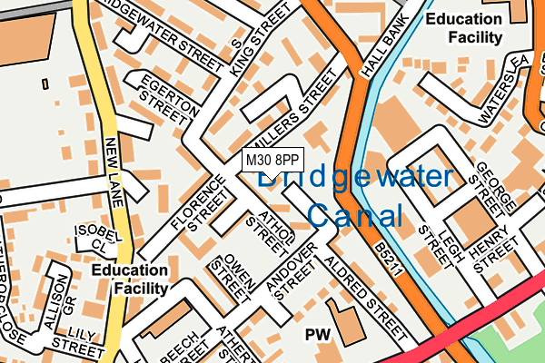 M30 8PP map - OS OpenMap – Local (Ordnance Survey)