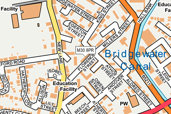 M30 8PR map - OS OpenMap – Local (Ordnance Survey)