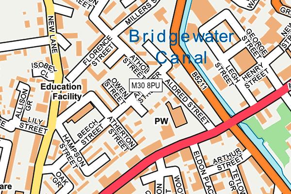 M30 8PU map - OS OpenMap – Local (Ordnance Survey)