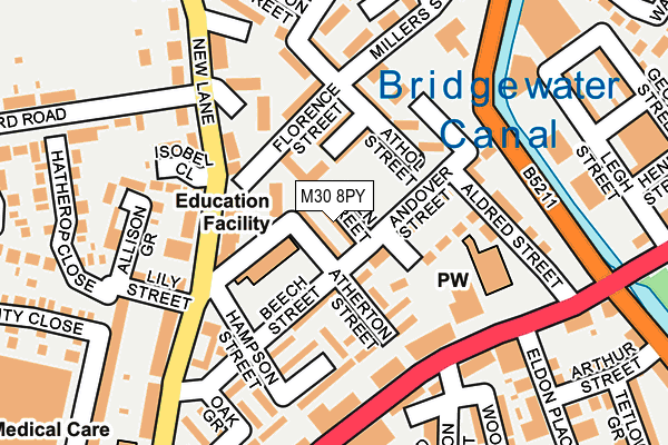 M30 8PY map - OS OpenMap – Local (Ordnance Survey)