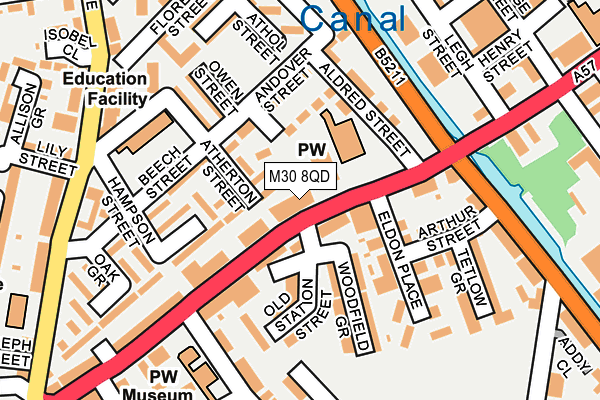 M30 8QD map - OS OpenMap – Local (Ordnance Survey)