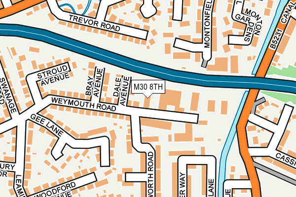 M30 8TH map - OS OpenMap – Local (Ordnance Survey)
