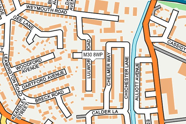 M30 8WP map - OS OpenMap – Local (Ordnance Survey)