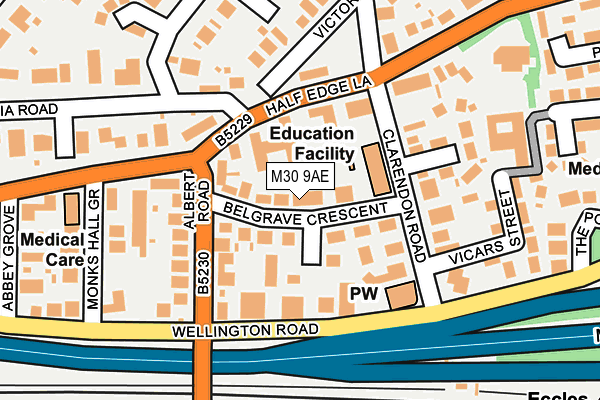 M30 9AE map - OS OpenMap – Local (Ordnance Survey)